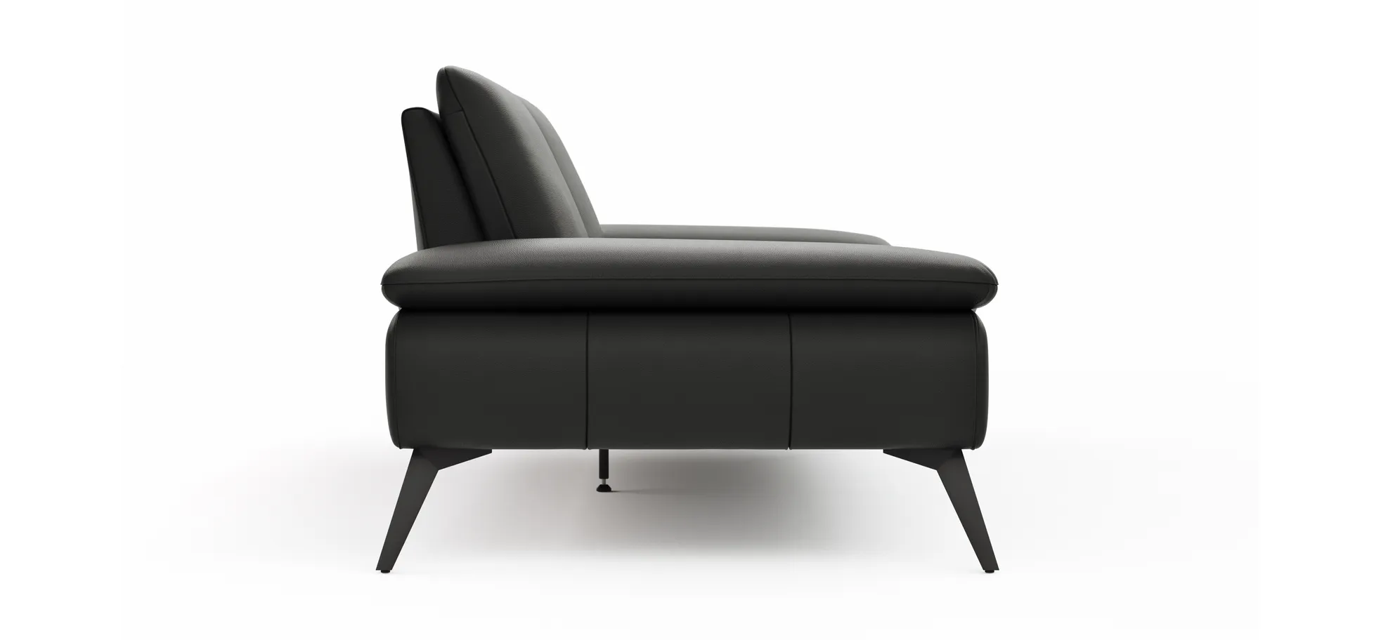 Sofa Collina - 3-Sitzer, Leder, Schwarz