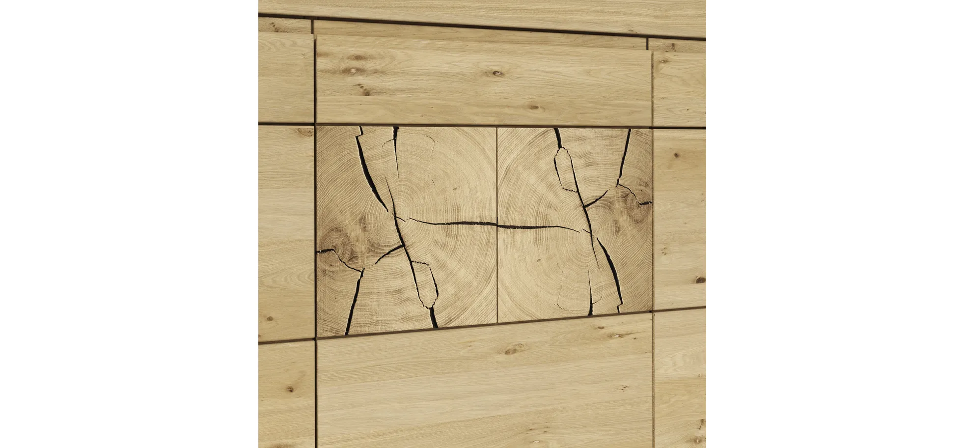 Sideboard Amora - Wildeiche massiv bianco