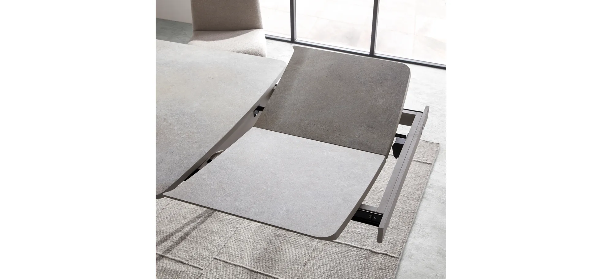 Esstisch Sedana - ausziehbar, LB ca. 200x100 cm, HPL, Grau