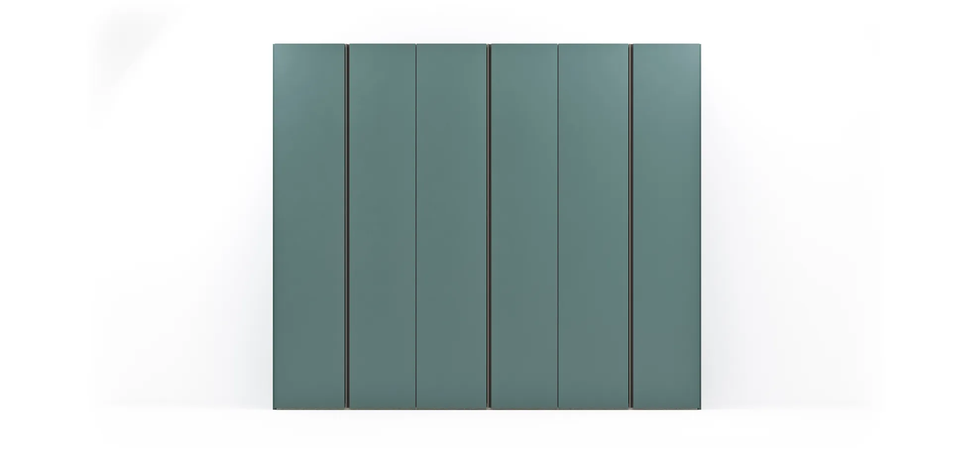 Drehtürenschrank Loretto - B ca. 280 cm, Lack matt, Salbeigrün