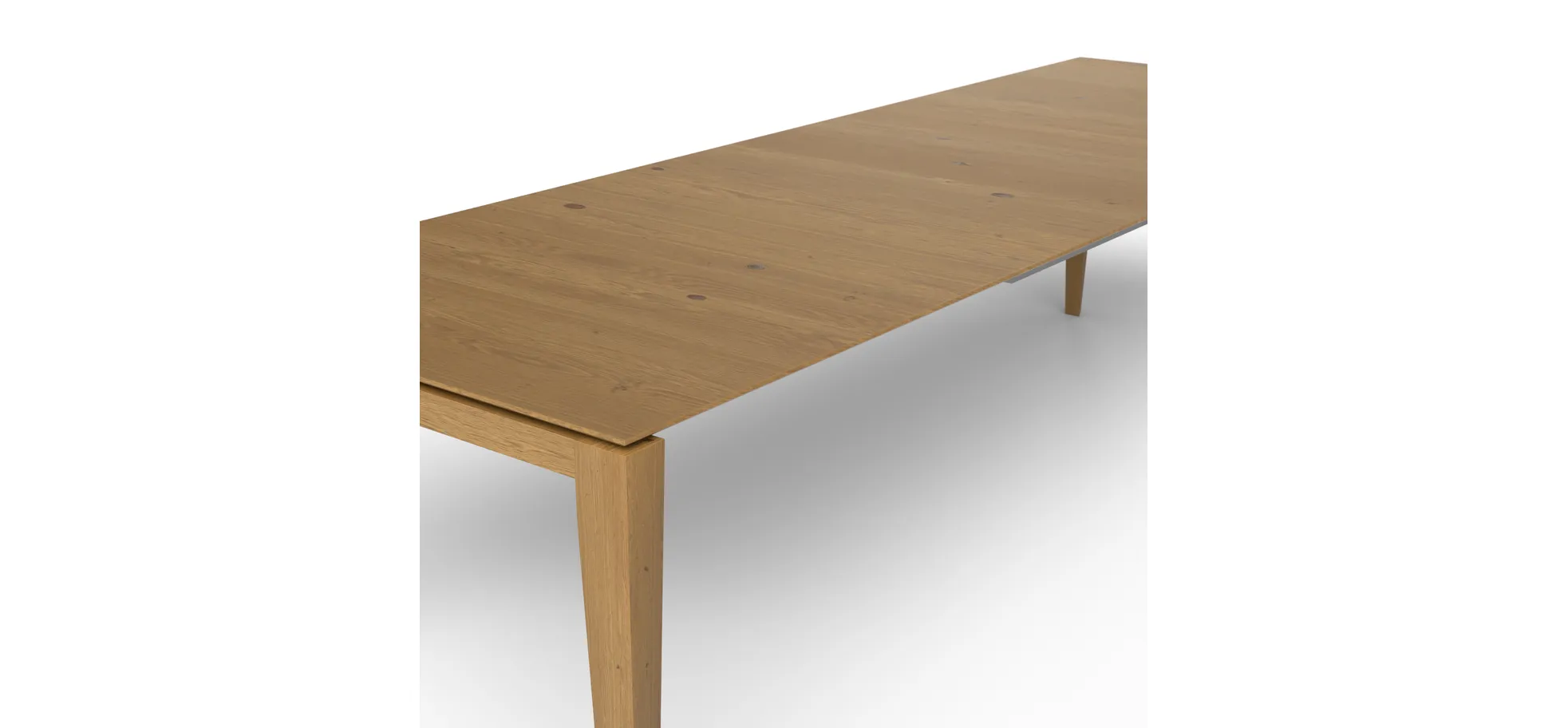 Esstisch 3400 - ausziehbar, LB ca. 200x100 cm, Asteiche massiv, Geölt, Gedrehter Fuss