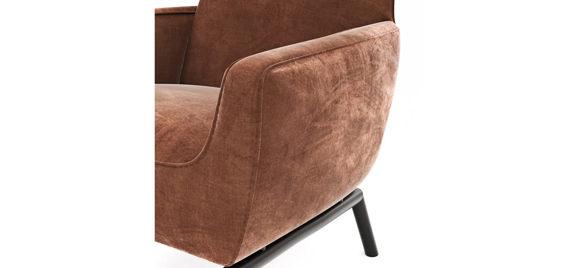 Sessel Matina - Größe L, Velour, Kupfer