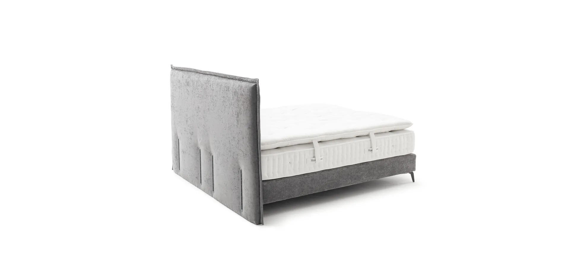 Boxspringbett Contur 2700 - Liegefläche ca. 180x200 cm, Stoff, Grau