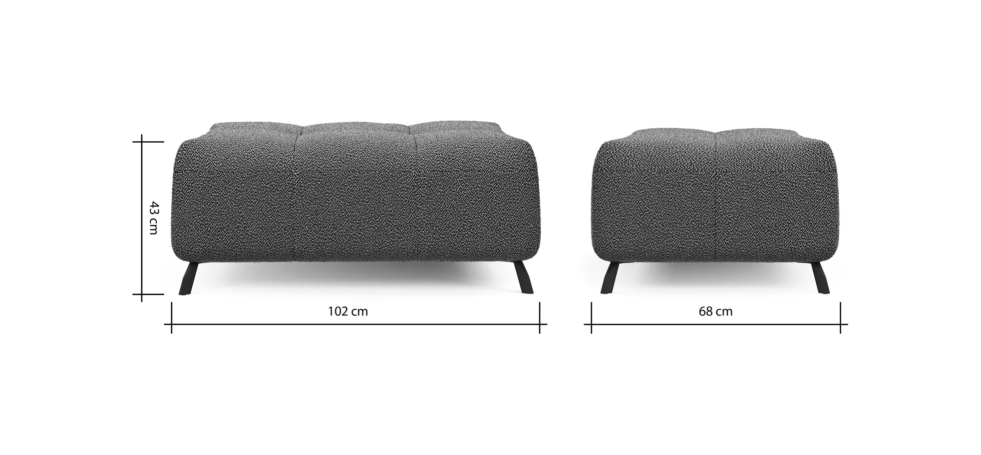 Hocker Comodo - Stoff, Pfirsich