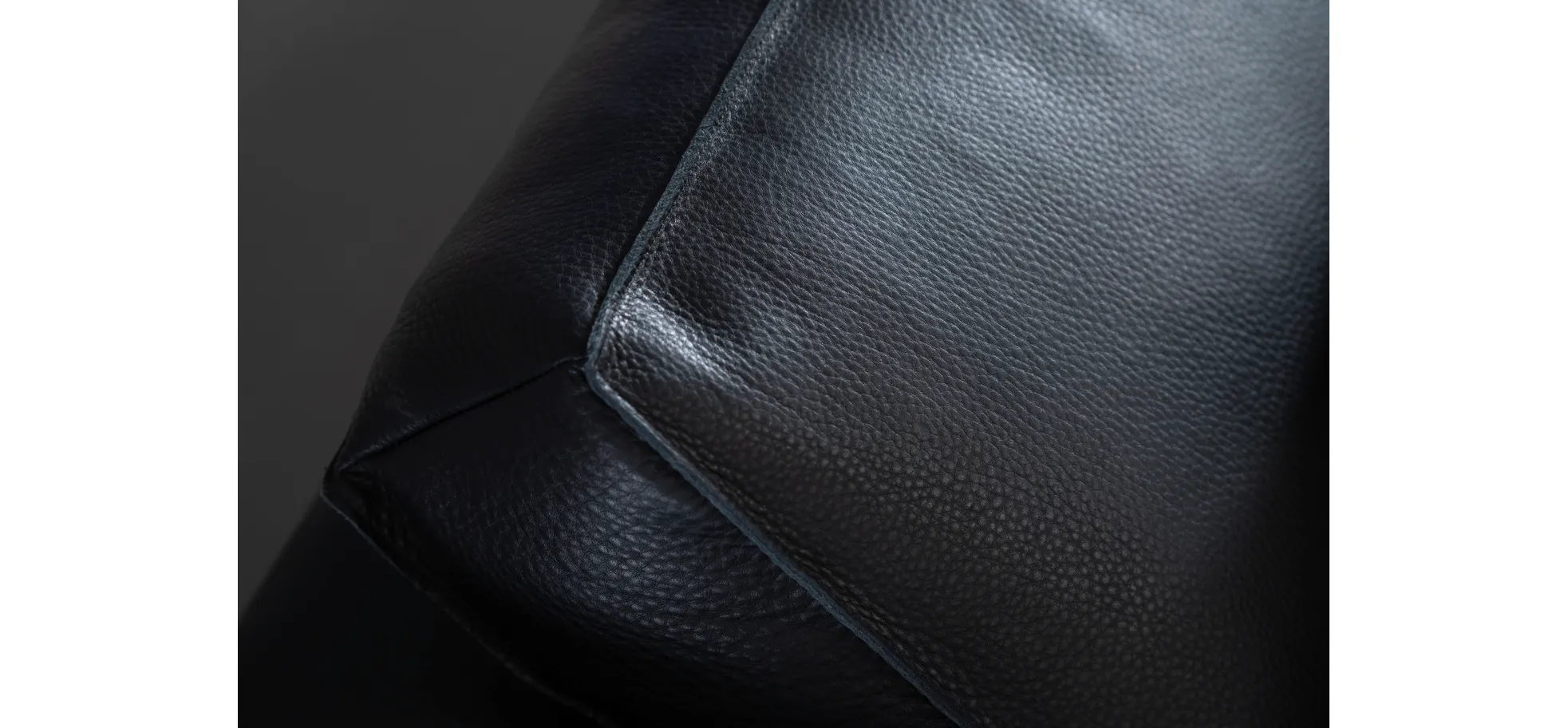 Sofa Aprino 1 - 4-Sitzer XXL, Leder, Schwarz, Armlehne Block