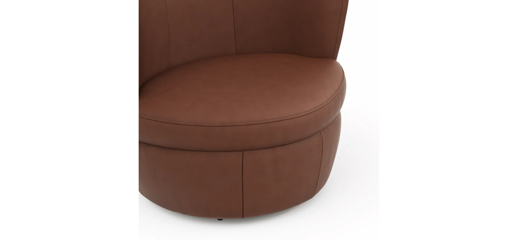 Sessel Cativa - drehbar, Leder, Cognac