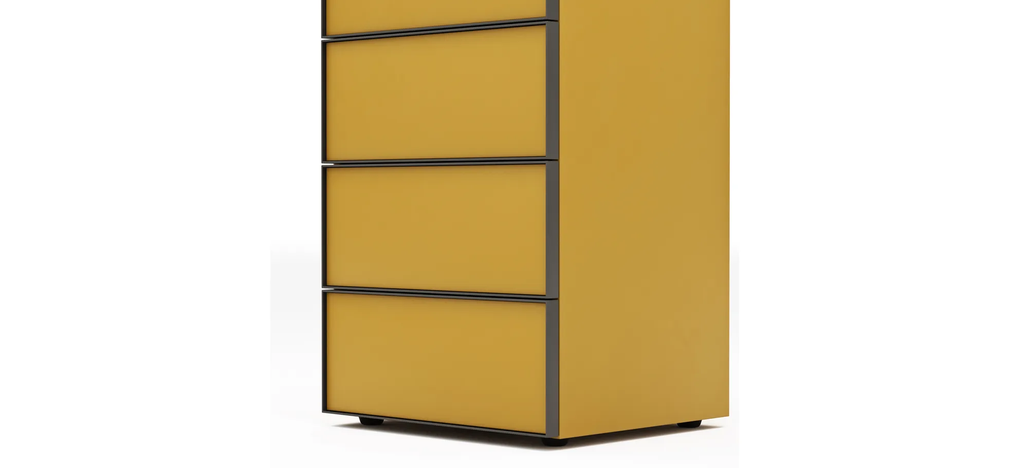 Kommode Loretto - BHT ca. 60x115x53 cm, Lack matt, Safrangelb