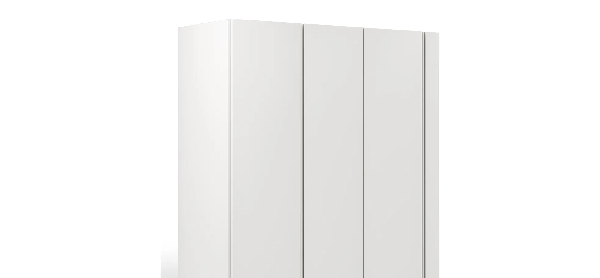 Drehtürenschrank Loretto - B ca. 280 cm, Melamin matt, Weiß