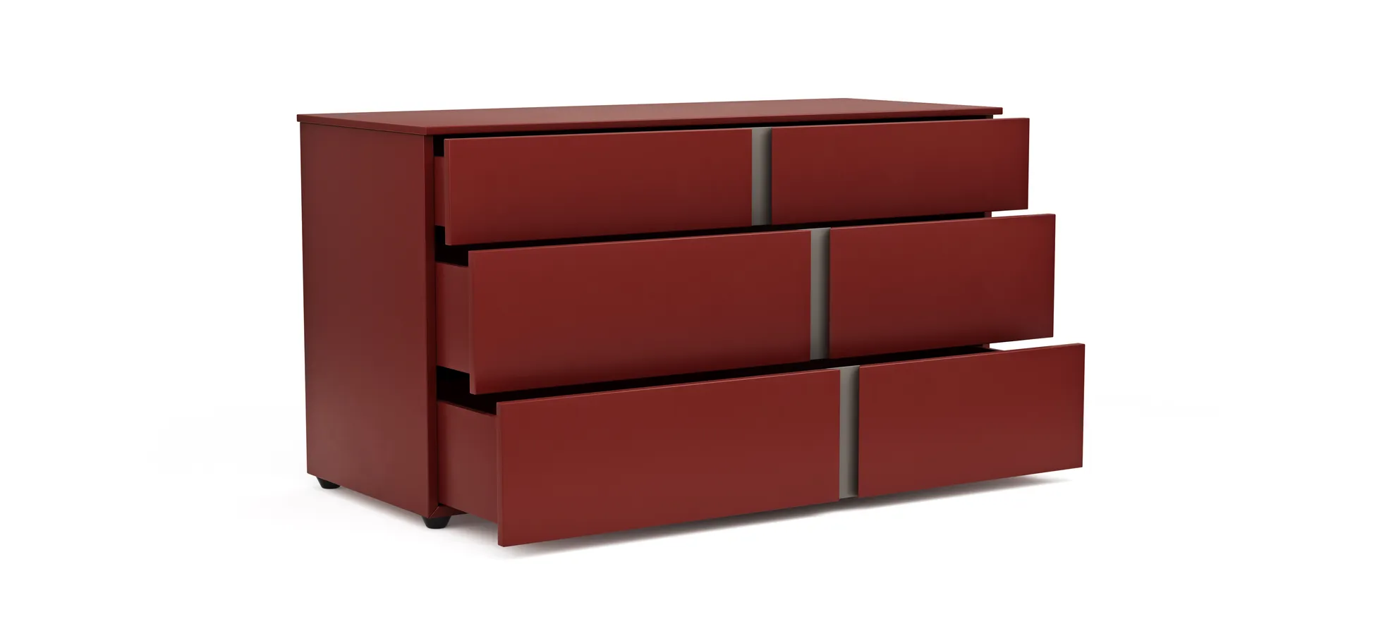 Kommode Loretto - BHT ca. 127x70x51 cm, Lack matt, Bordeaux