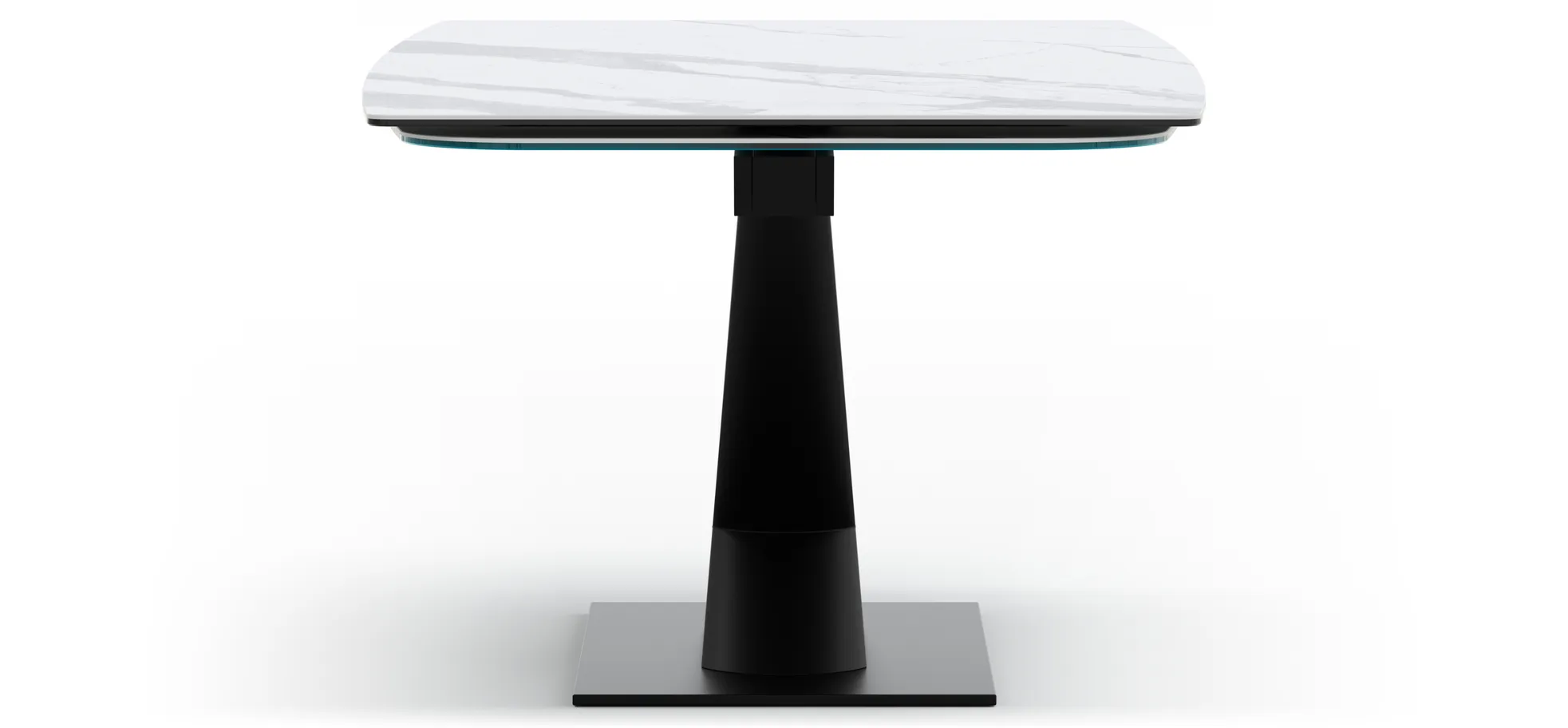 Esstisch Savona - LB ca. 200x100 cm, ausziehbar, Keramik, Weiß, Bootsform