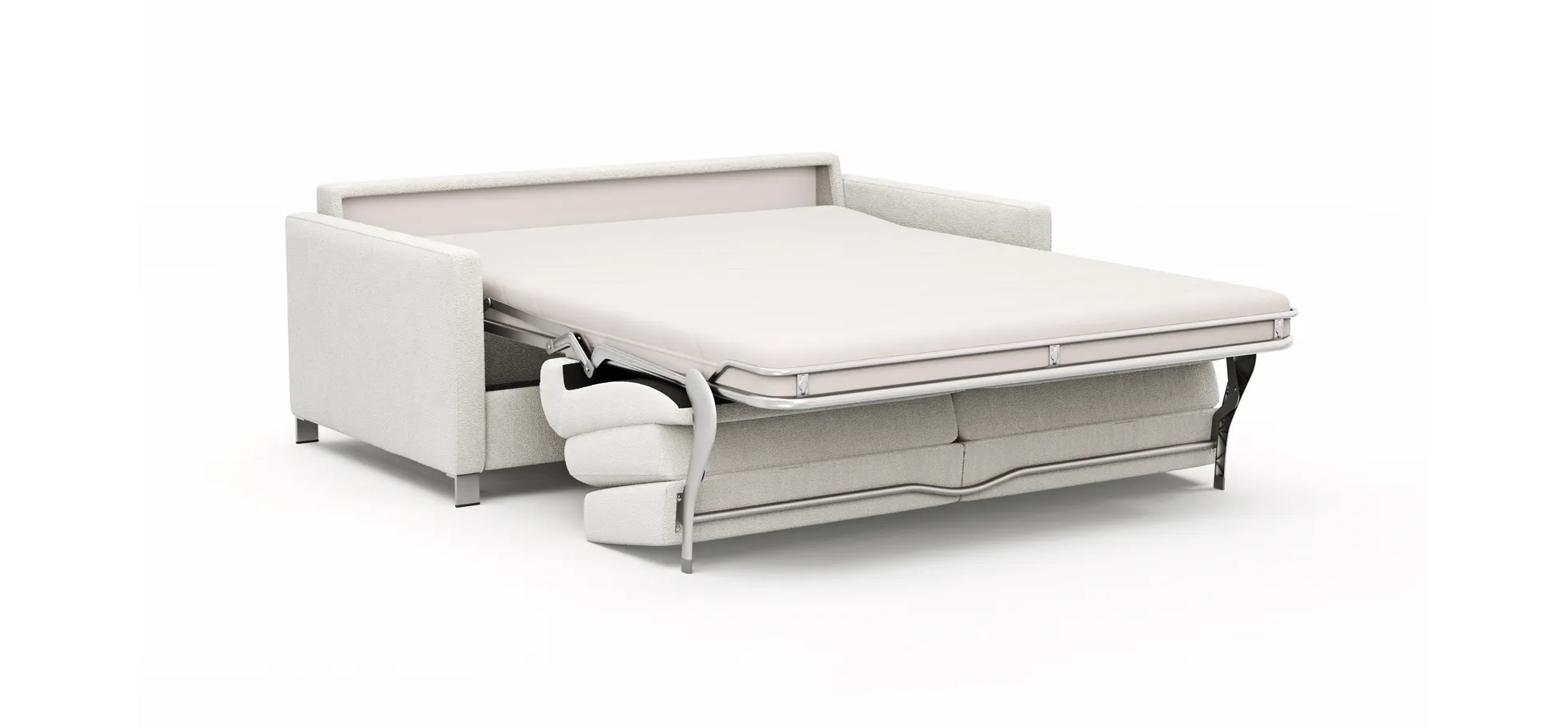 Sofa Nuoro - 2,5-Sitzer inkl. Schlaffunktion, Armlehne schmal, Stoff, Natur
