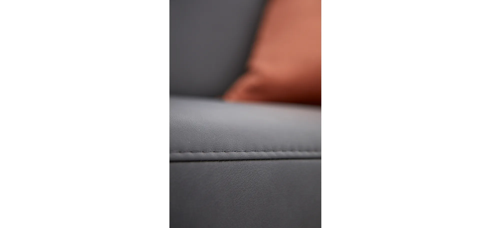 Sofa Arima - 2,5-Sitzer, Leder, Anthrazit