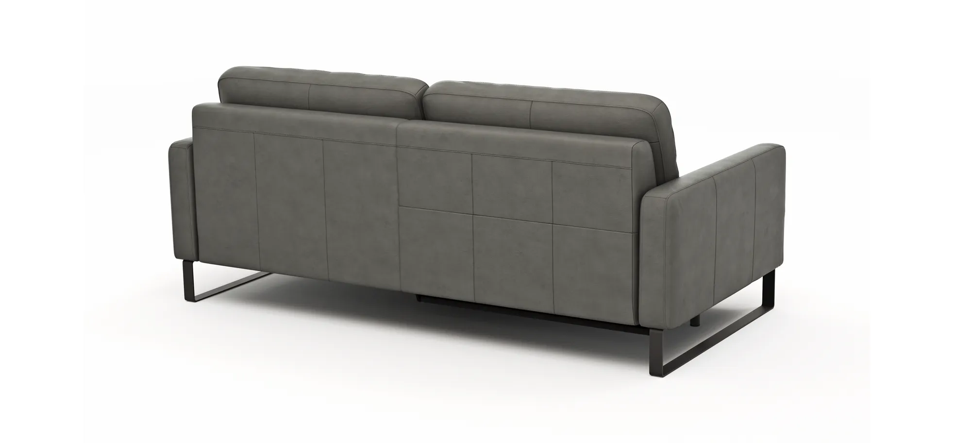 Sofa Enna - 3,5-Sitzer inklusive Relaxfunktion (motorisch) links, Leder, Grau