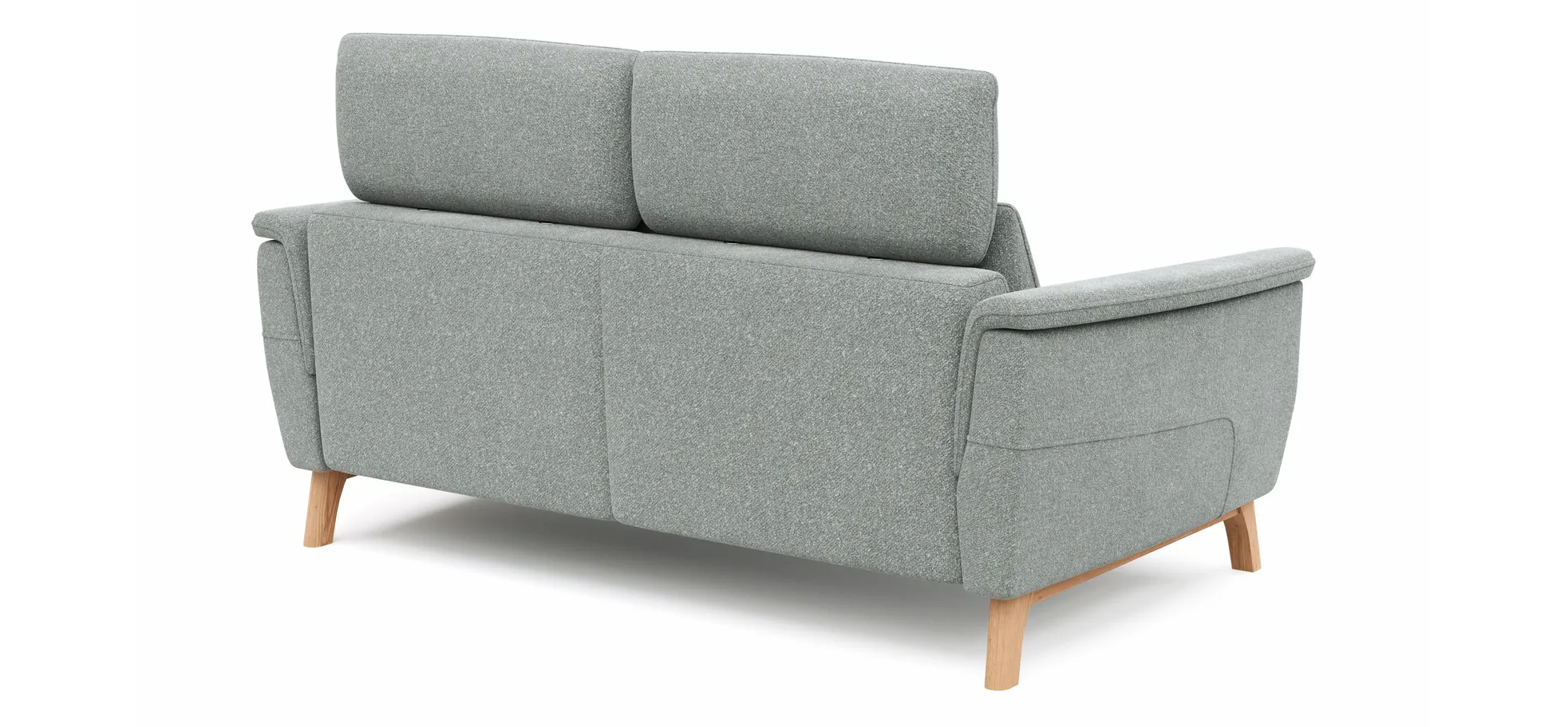 Sofa Nevin - 2,5-Sitzer inkl. Kopfpolsterverstellung, Stoff, Silbergrau
