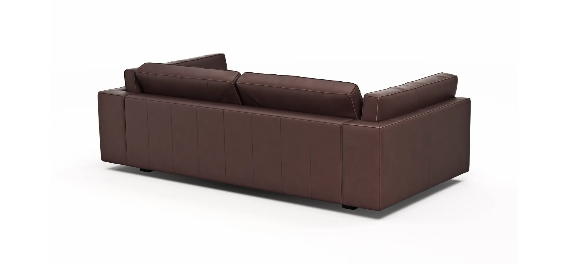 Sofa Aprino 3 - 3,5-Sitzer XL, Dickleder, Dunkelbraun, Armlehne Kissen