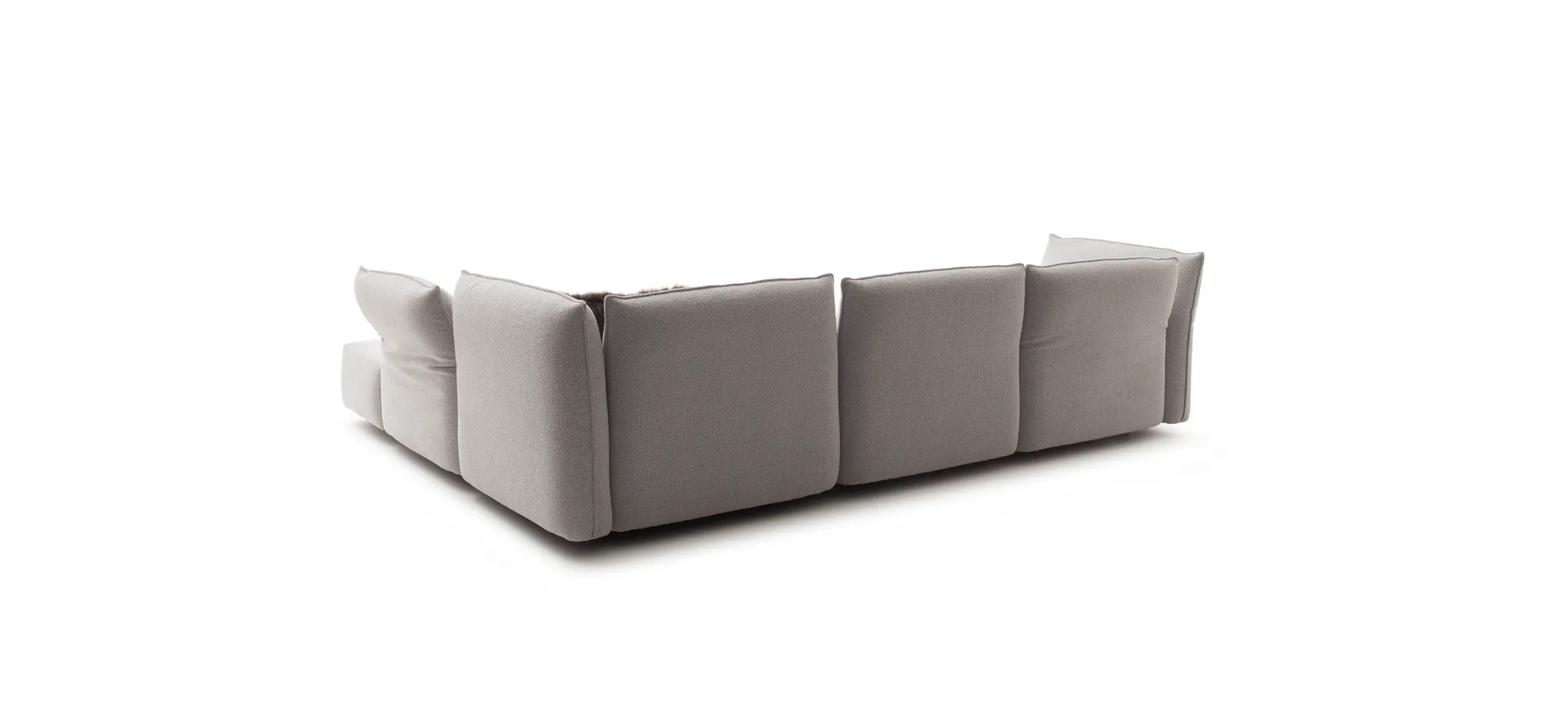 Ecksofa Motone - 2,5-Sitzer mit Ecke rechts, Stoff, Hellgrau