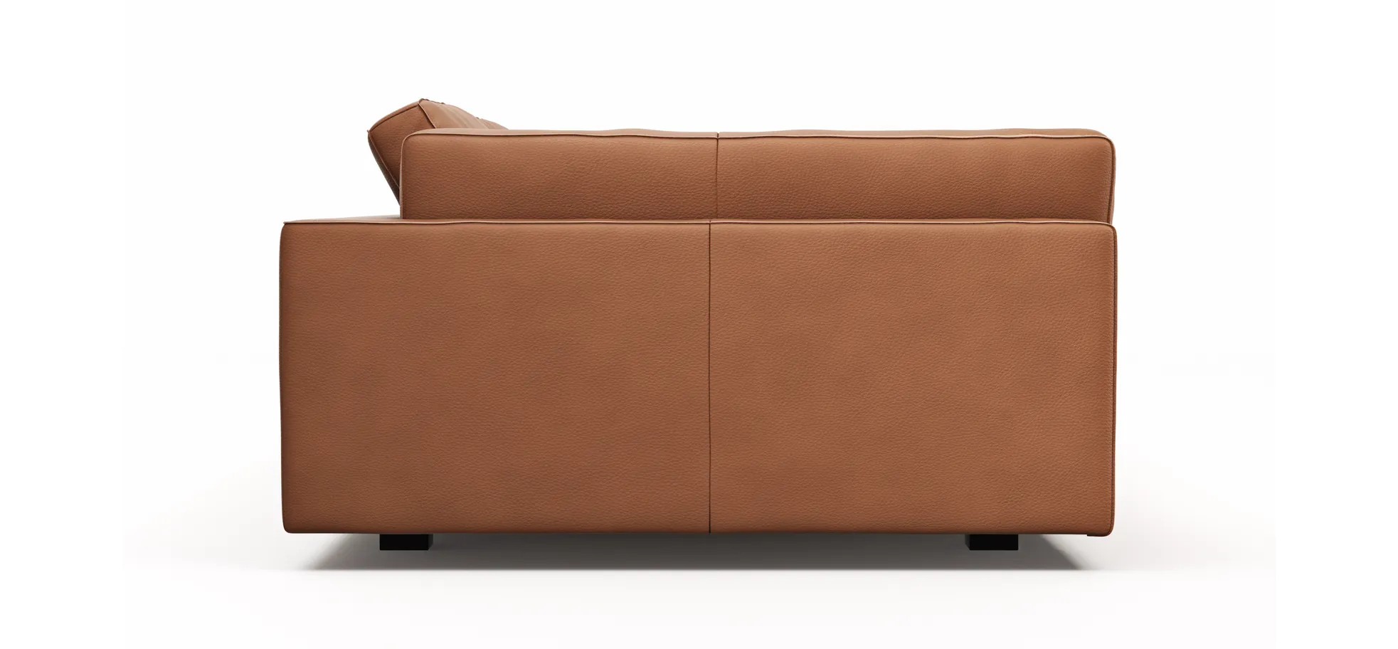 Sofa Aprino 3 - 3,5-Sitzer XXL, Dickleder, Cognac, Armlehne Kissen