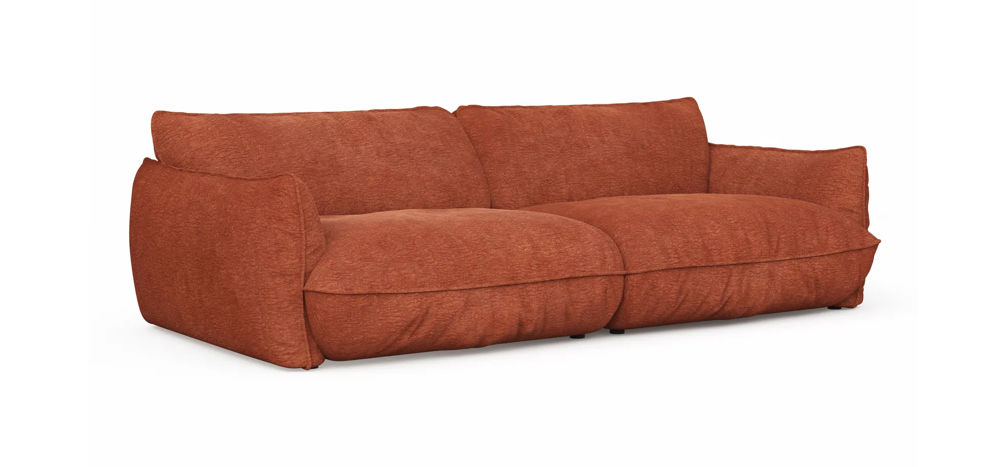 Sofa Fluffy - 4-Sitzer inkl. Rückenlehne verstellbar, Stoff, Kupfer