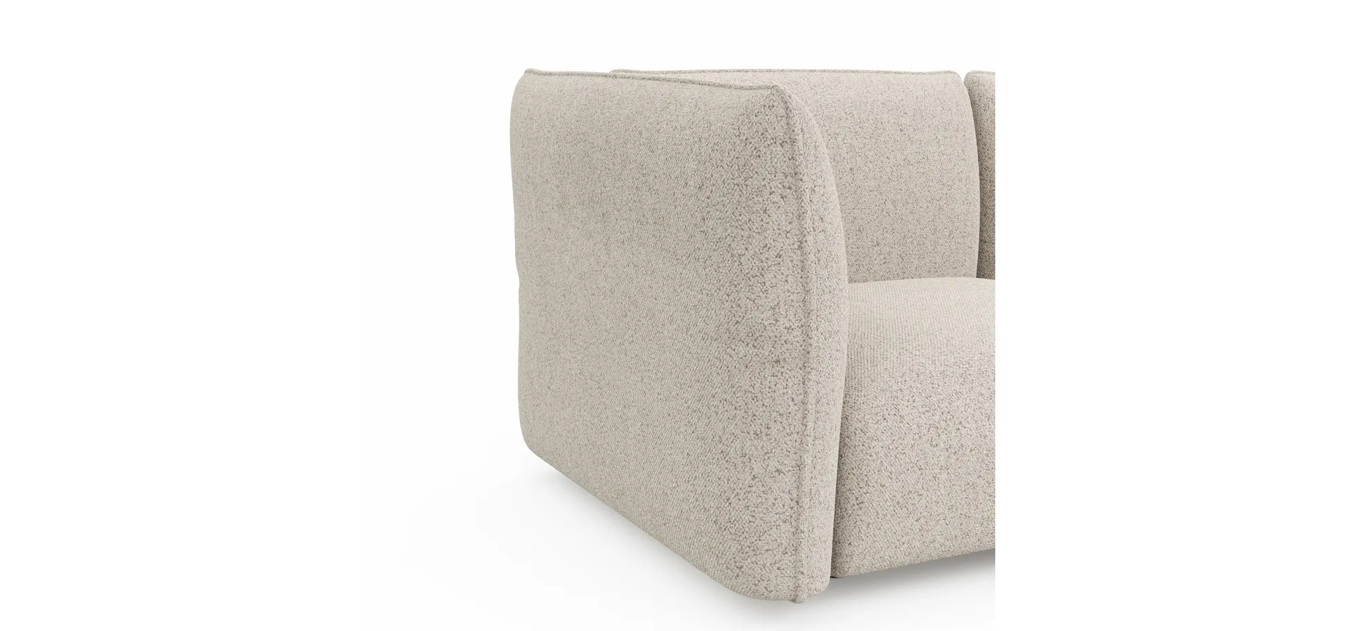 Sofa Motone - 3-Sitzer, Stoff, Beige