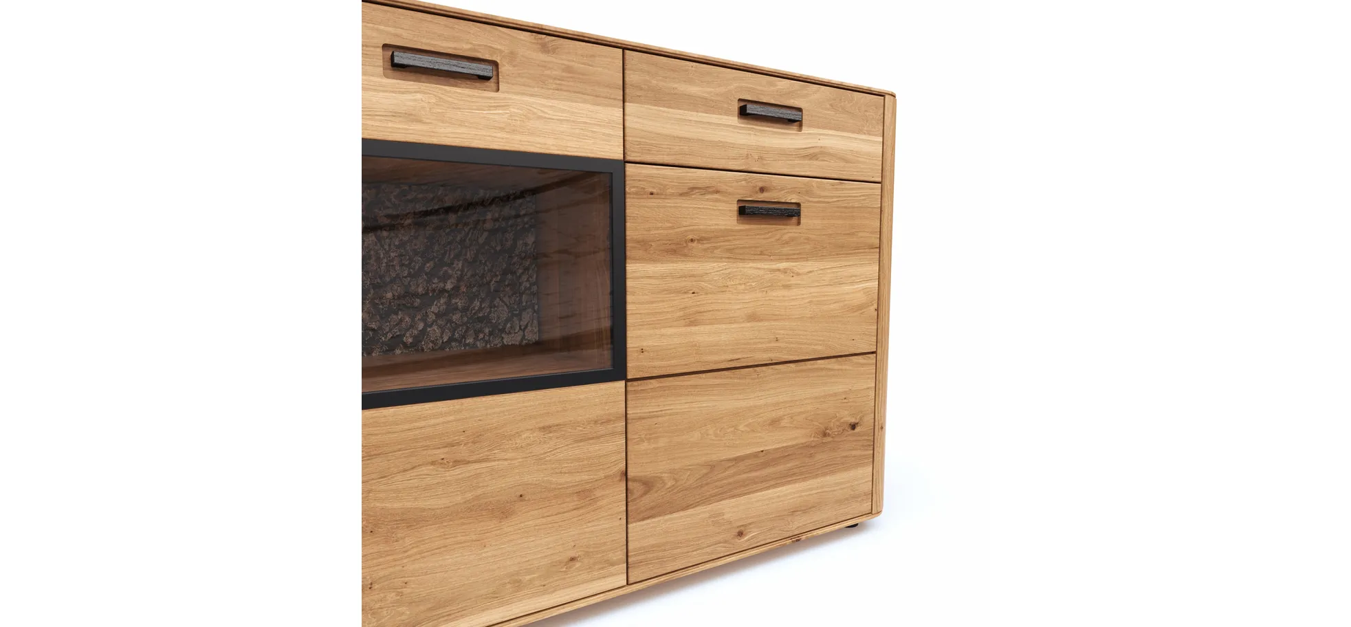 Sideboard Vigo - Wildeiche massiv, Natur geölt