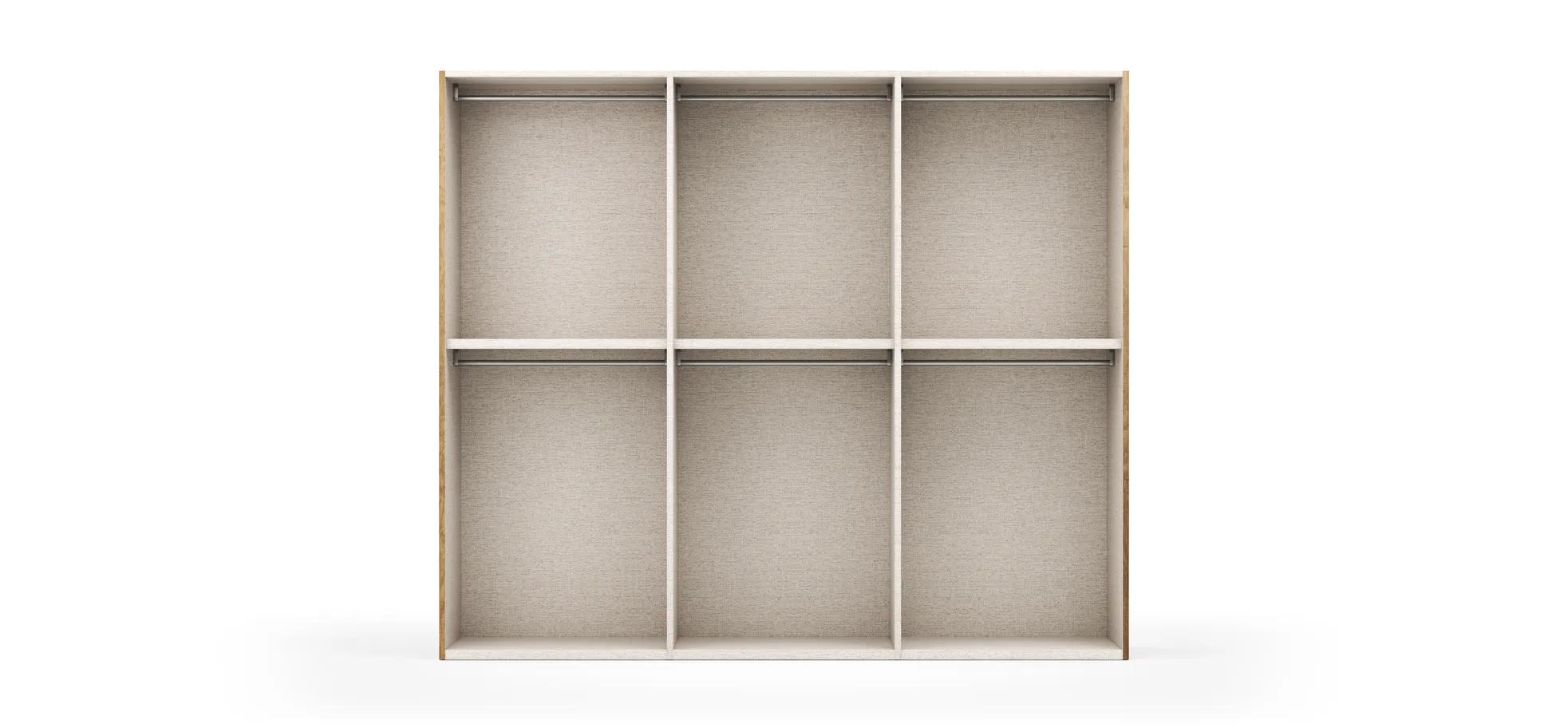Drehtürenschrank Loretto - B ca. 280 cm, Melamin Astig hell