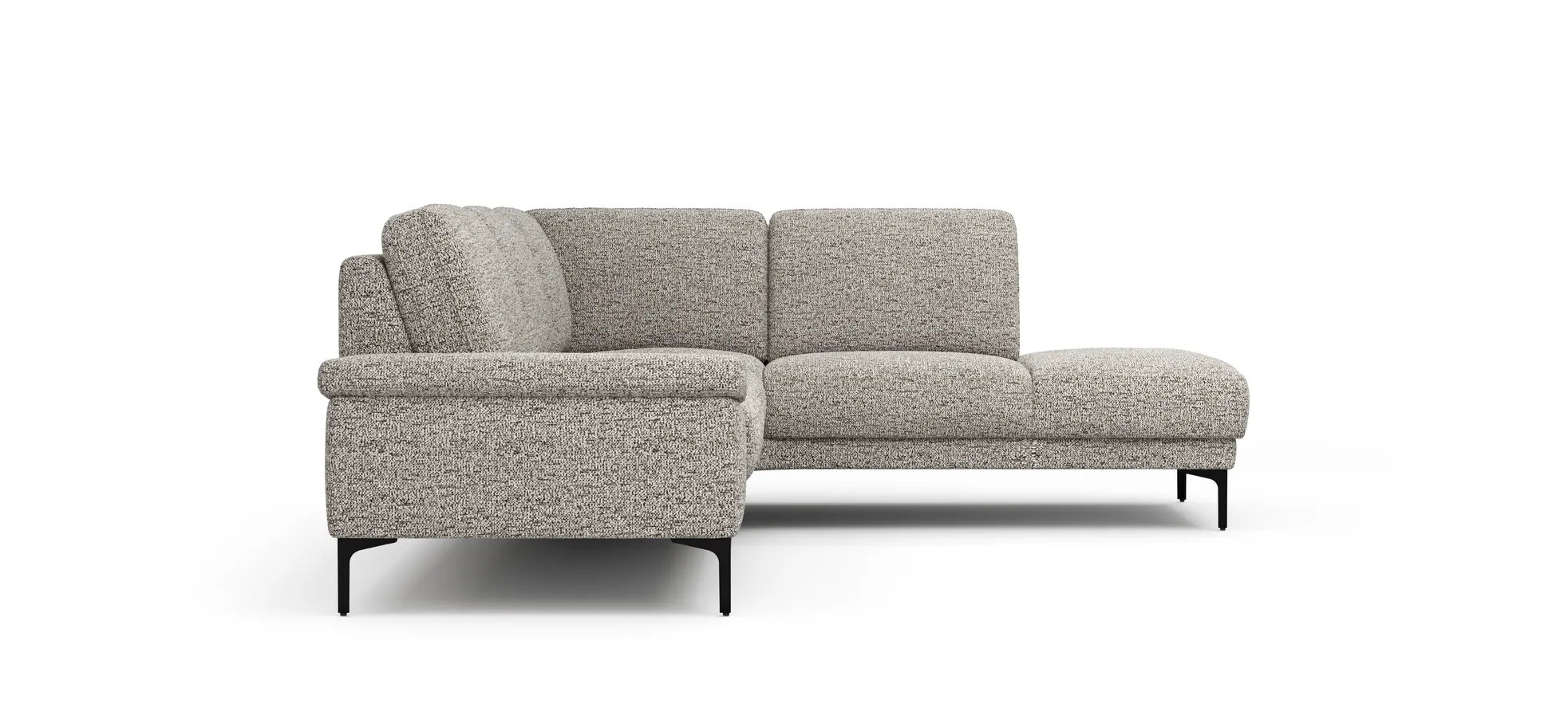 Ecksofa Matero - 2-Sitzer mit Ecke rechts, Stoff, Graubeige