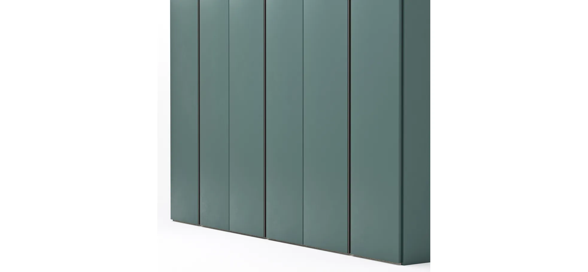 Drehtürenschrank Loretto - B ca. 280 cm, Lack matt, Salbeigrün