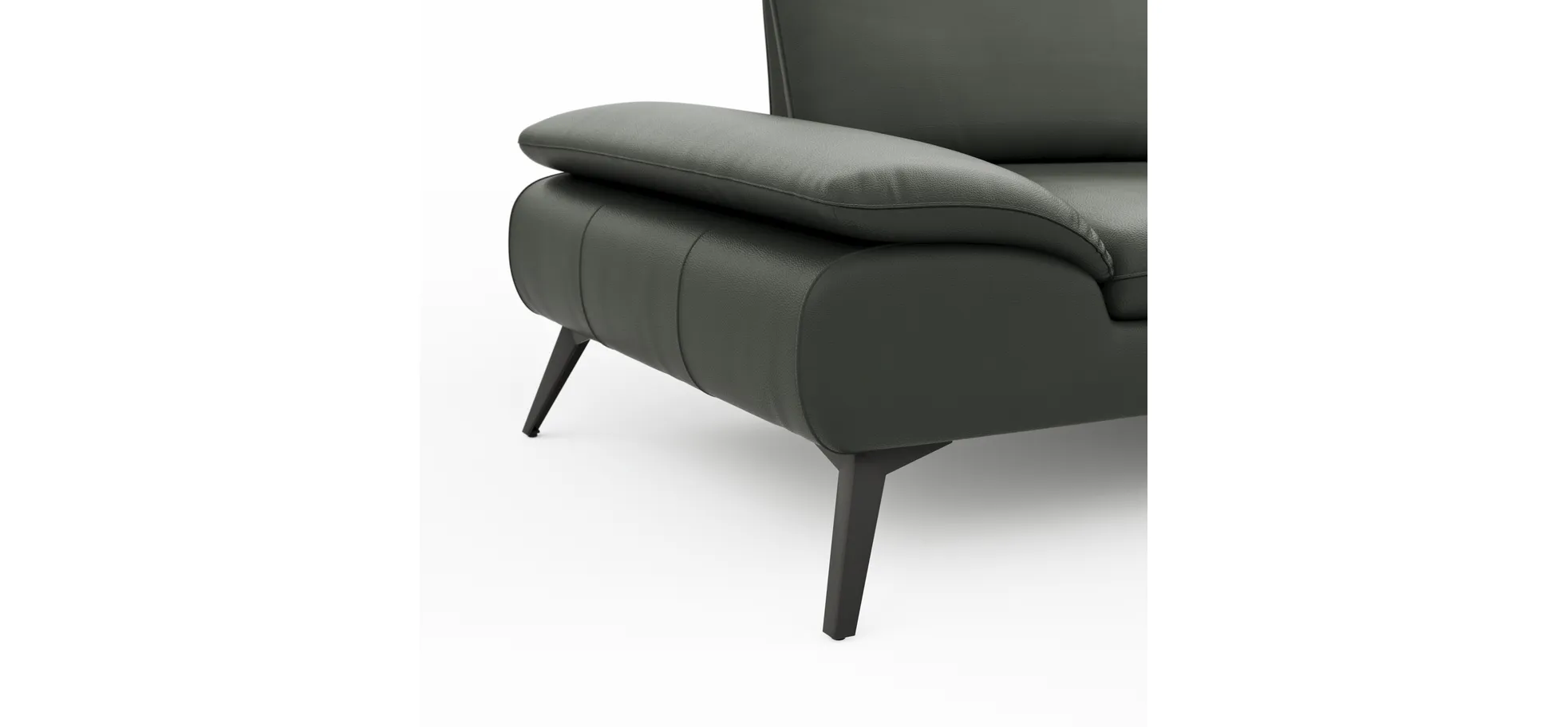 Sofa Collina - 3-Sitzer, Leder, Schlammgrün