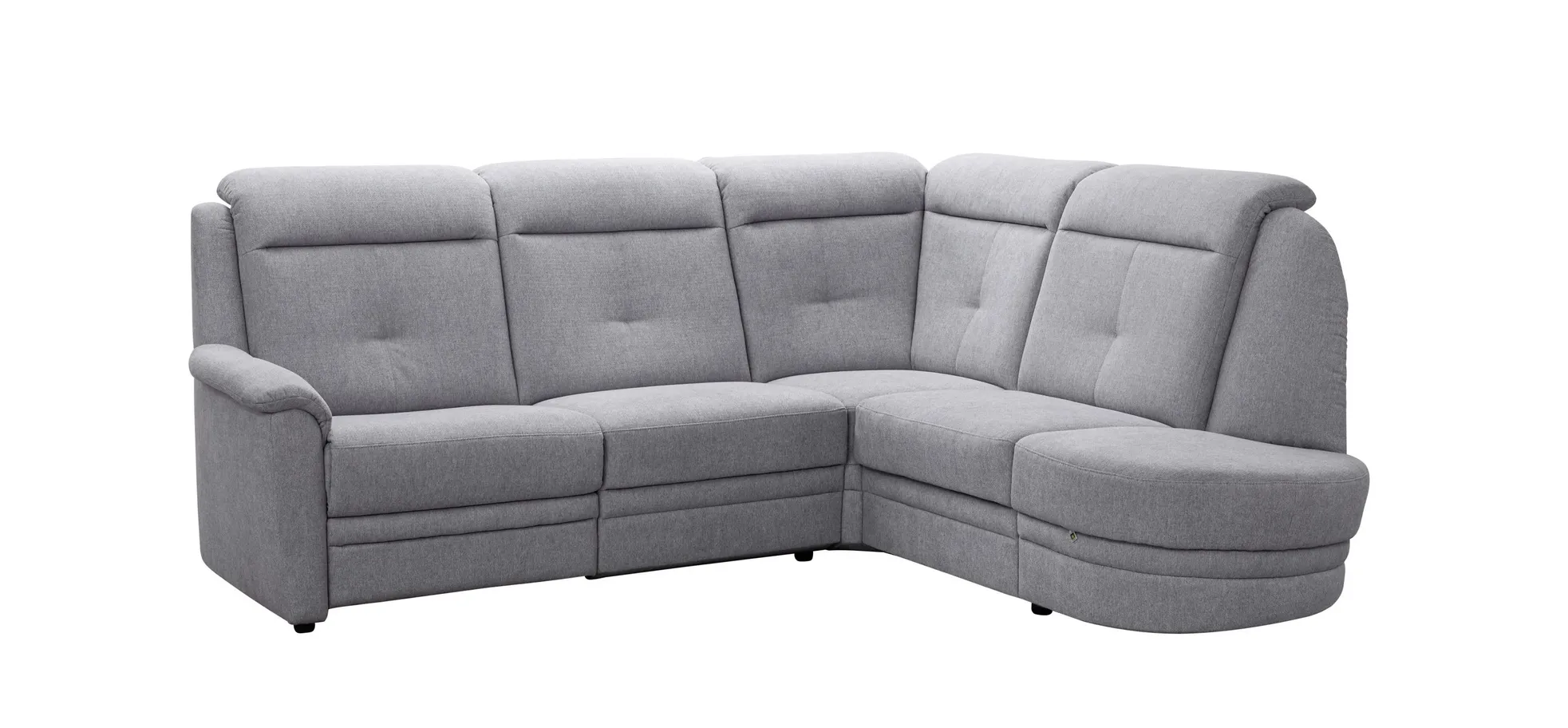 Ecksofa - 2-Sitzer mit Ecke rechts, Stoff, Silber