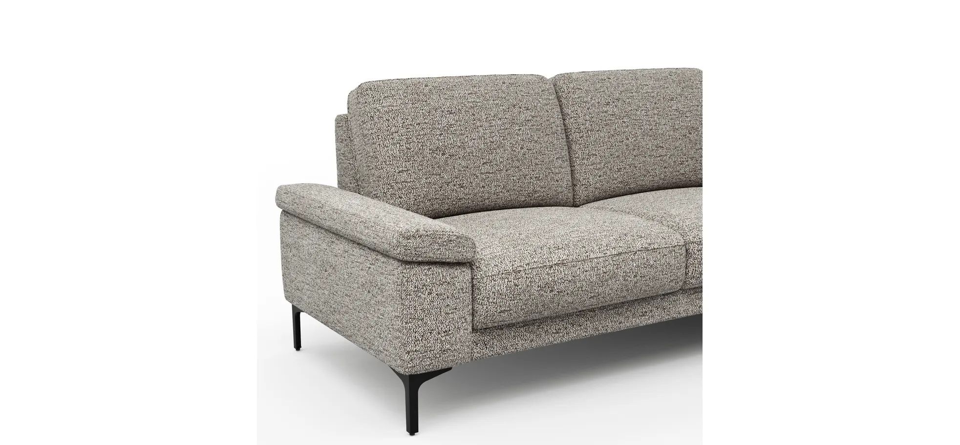 Ecksofa Matero - 2-Sitzer mit Ecke rechts, Stoff, Graubeige