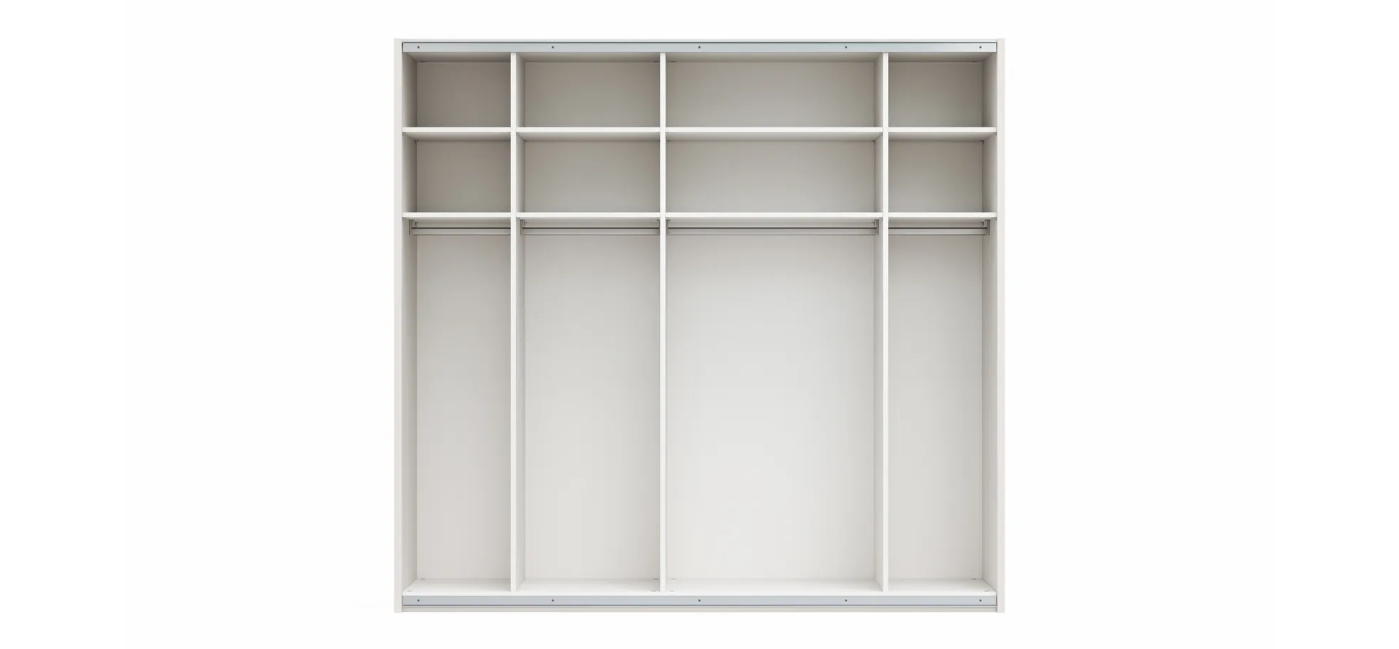 Schwebetürenschrank Viana - B ca. 241 cm, Lack, Weiß