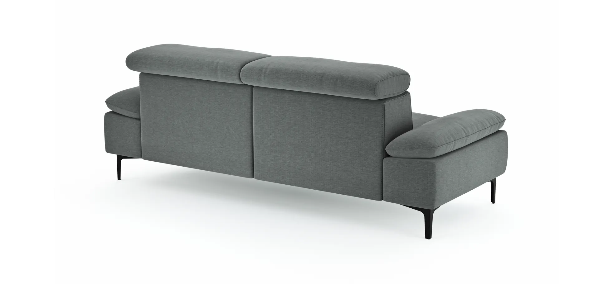 Sofa Felipa - 3-Sitzer inkl. Kopfteil verstellbar, Stoff, Grau