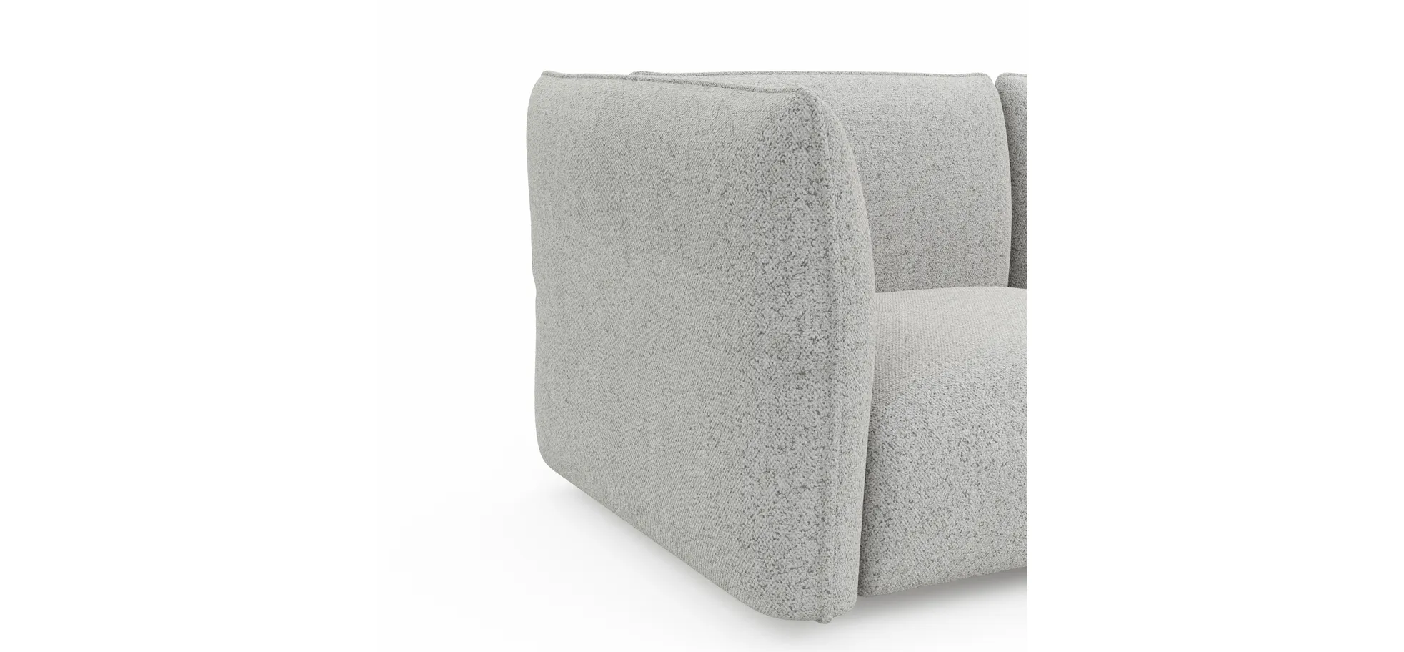Ecksofa Motone - 2,5-Sitzer mit Ecke rechts, Stoff, Hellgrau