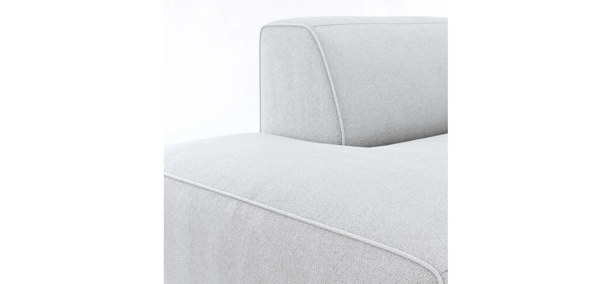 Ecksofa Elementos - Abschlusselement mit 1-Sitzer und Ecke rechts, Stoff, Hellgrau