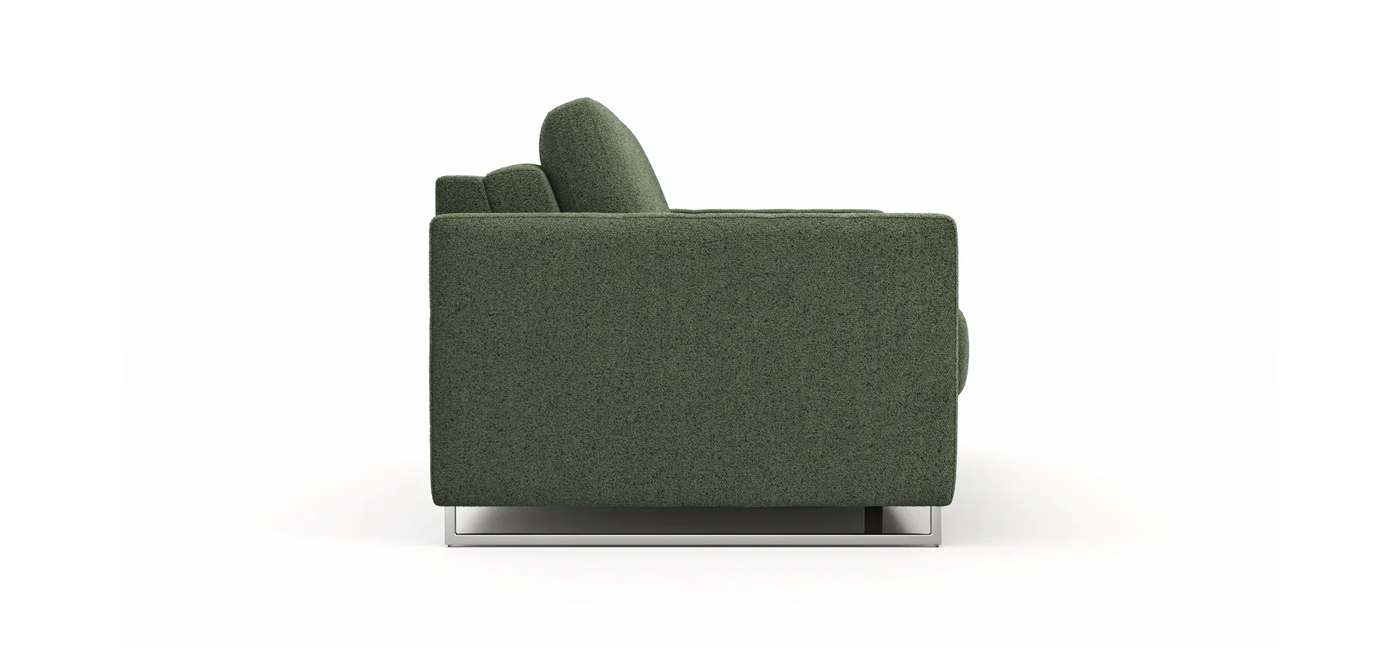 Sofa Nuoro - 2,5-Sitzer inkl. Schlaffunktion, Armlehne mit Kufe, Stoff, Olivgrün