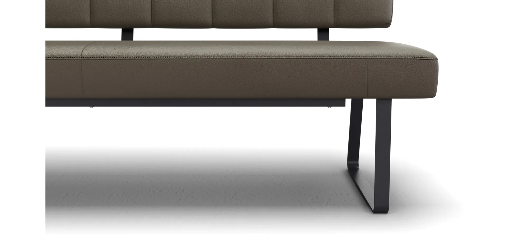 Polsterbank Carmelo - Breite ca. 183 cm, Leder, Olive