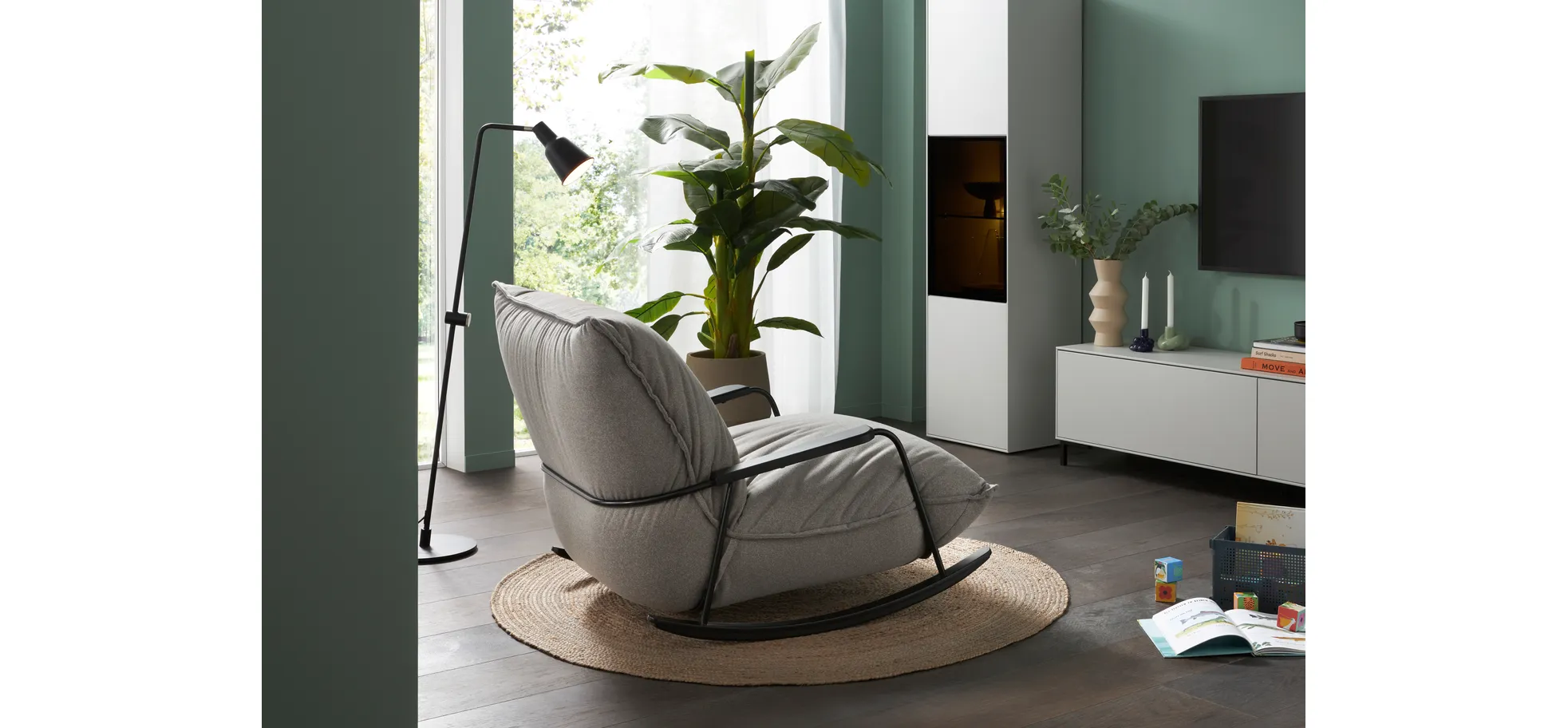 Sessel Fluffy - Stoff, Grau