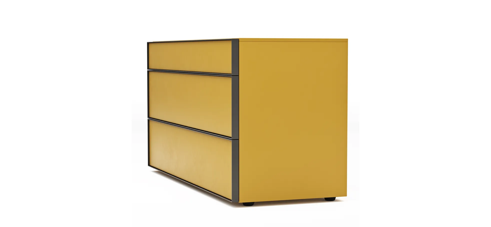 Kommode Loretto - BHT ca. 135x70x53 cm, Lack matt, Safrangelb