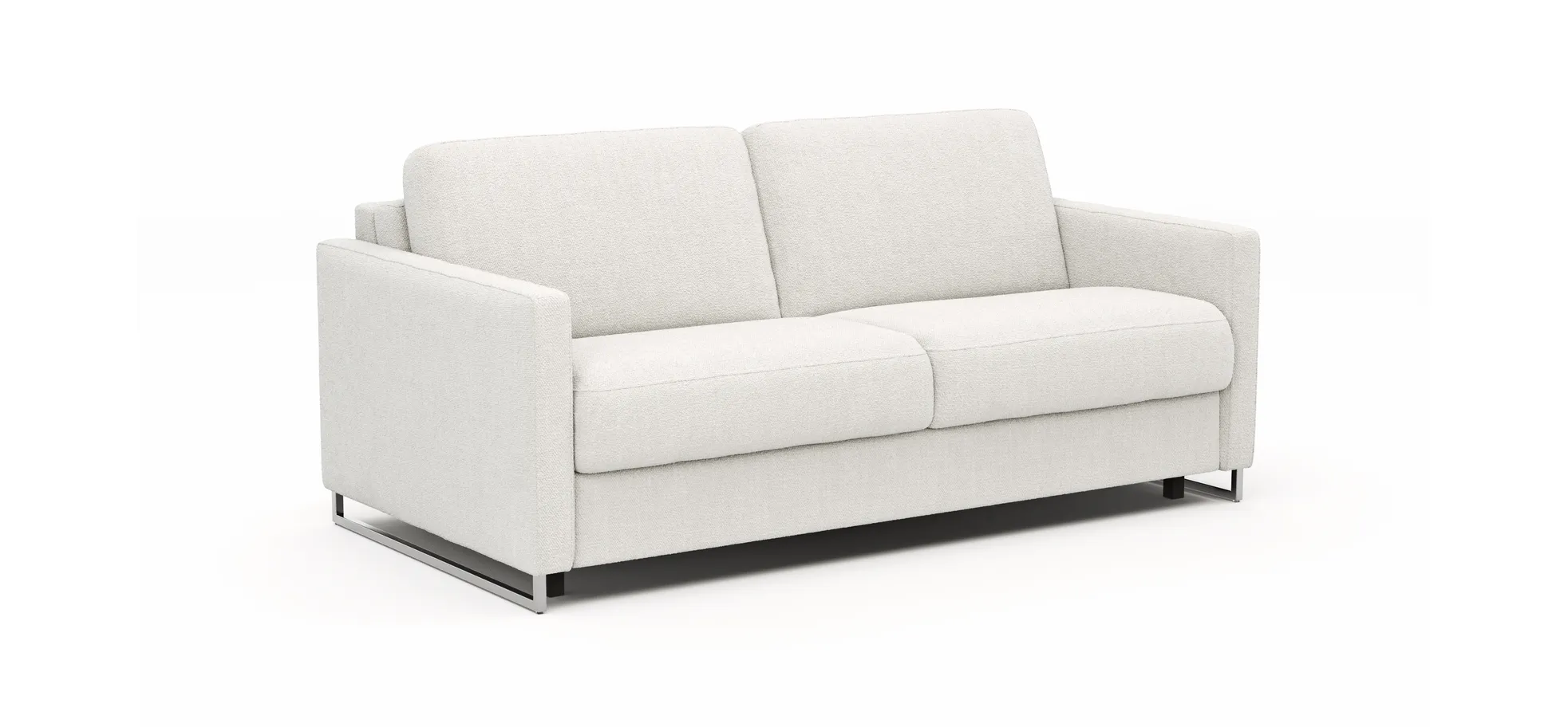 Sofa Nuoro - 2,5-Sitzer inkl. Schlaffunktion, Armlehne mit Kufe, Stoff, Natur
