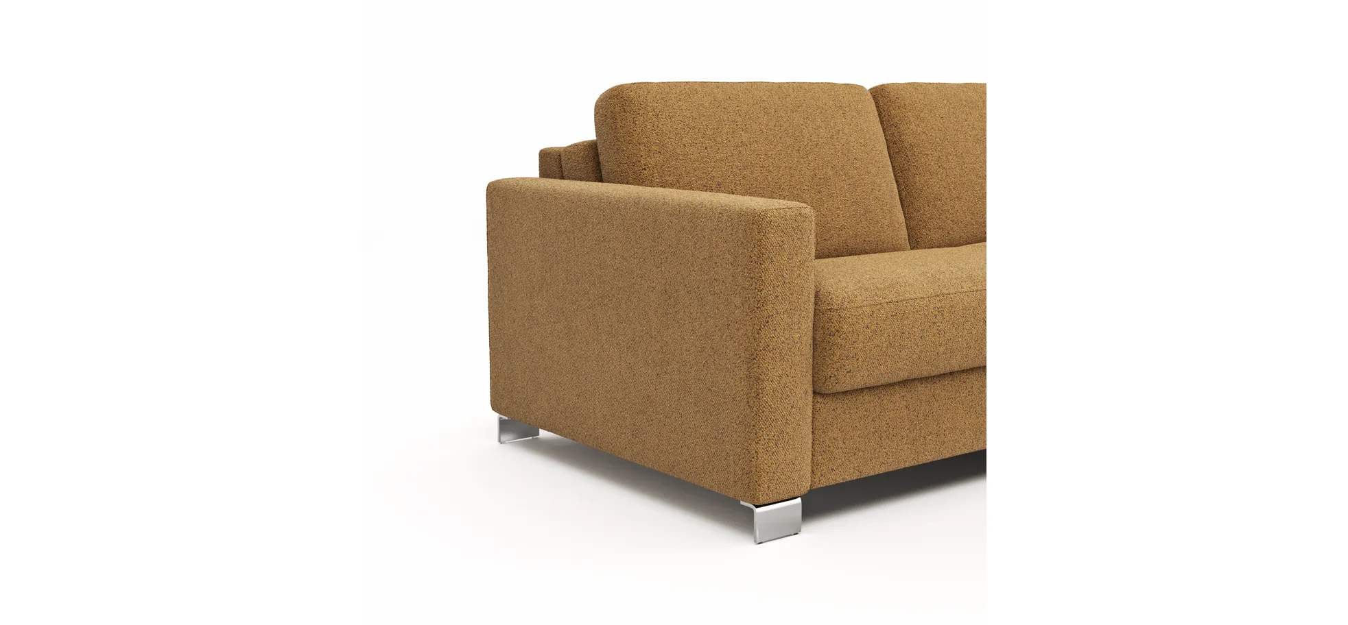 Sofa Nuoro - 2,5-Sitzer inkl. Schlaffunktion, Armlehne 1, Stoff, Cognac