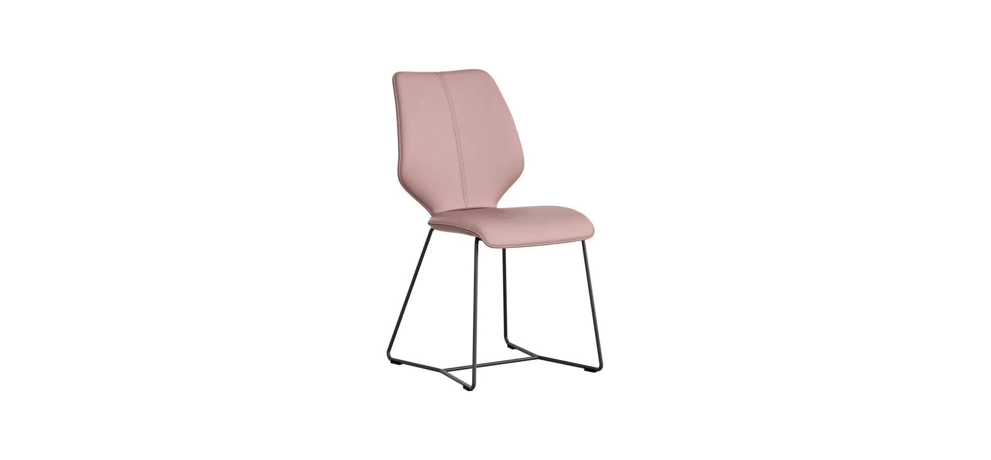 Stuhl Penthouse - Leder, Mauve, Kufen, Anthrazit 111384