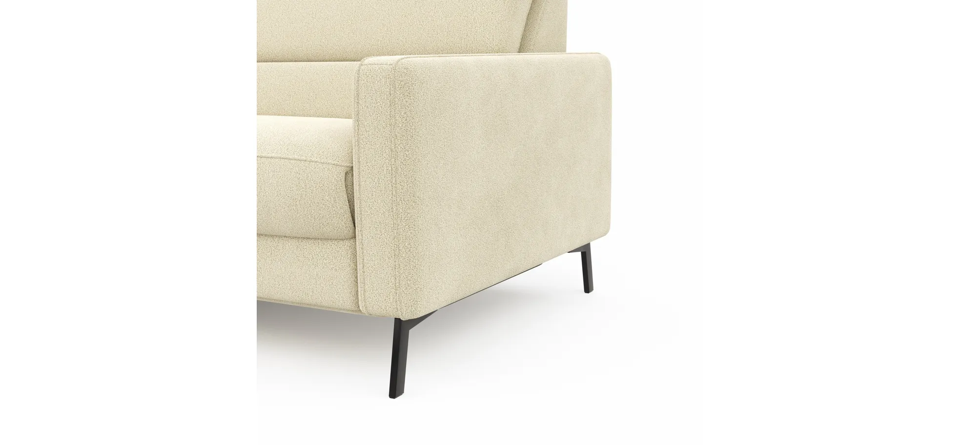Ecksofa Valera - Ecke mit 3-Sitzer rechts inkl. Rückenlehne verstellbar und Relaxfunktion motorisch, Stoff, Natur
