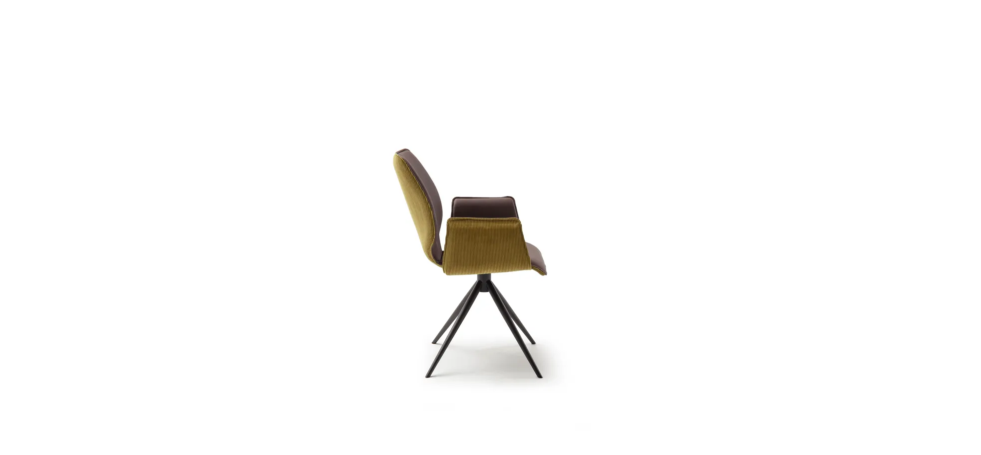 Armlehnstuhl Penthouse comfy - Drehbar, Kunstleder Dunkelbraun, Stoff, Pistazie