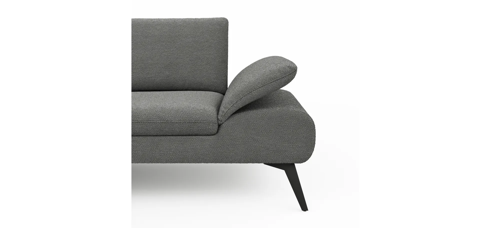 Ecksofa Collina - Longchair links, 2,5-Sitzer, Stoff, Dunkelgrau