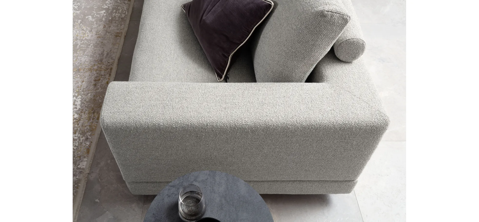 Ecksofa Cuneo Select - 2,5-Sitzer mit Ecke Rechts, Stoff, Sand