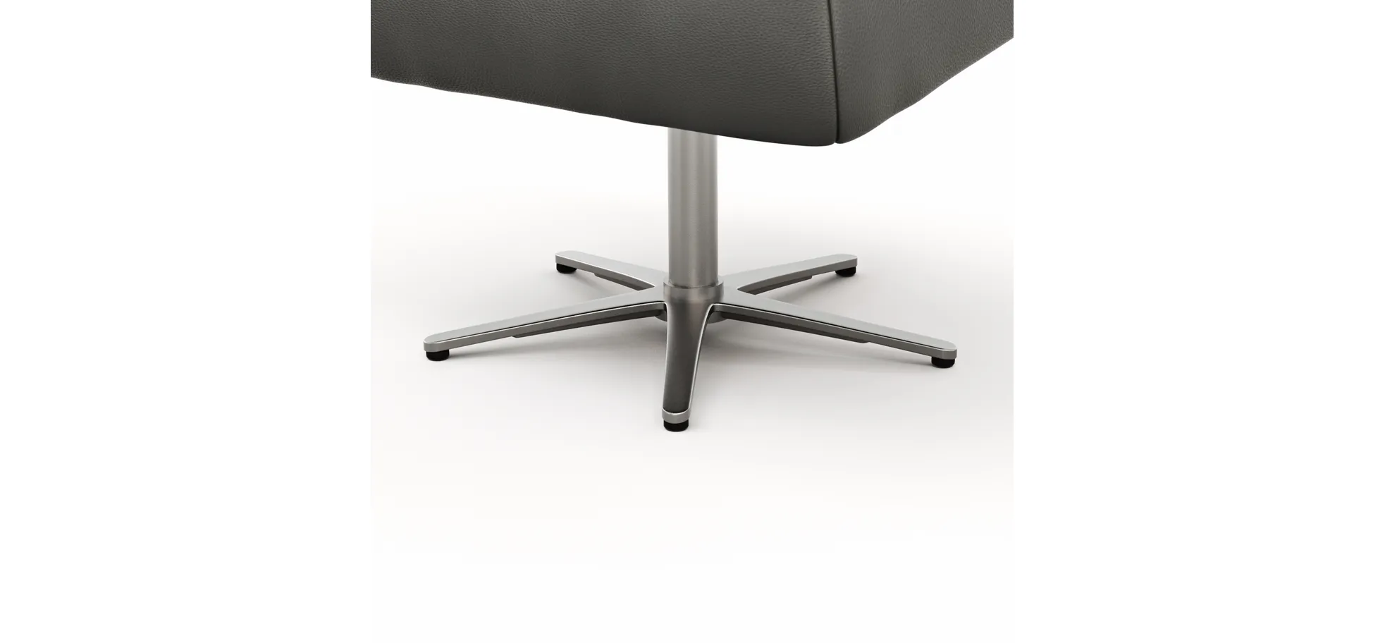 Hocker Terni - Sternfuss, Leder, Grau
