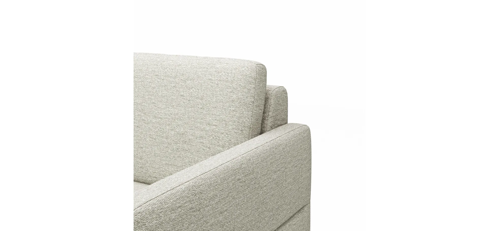 Ecksofa Arima - Longchair links mit 2,5-Sitzer, Stoff, Creme
