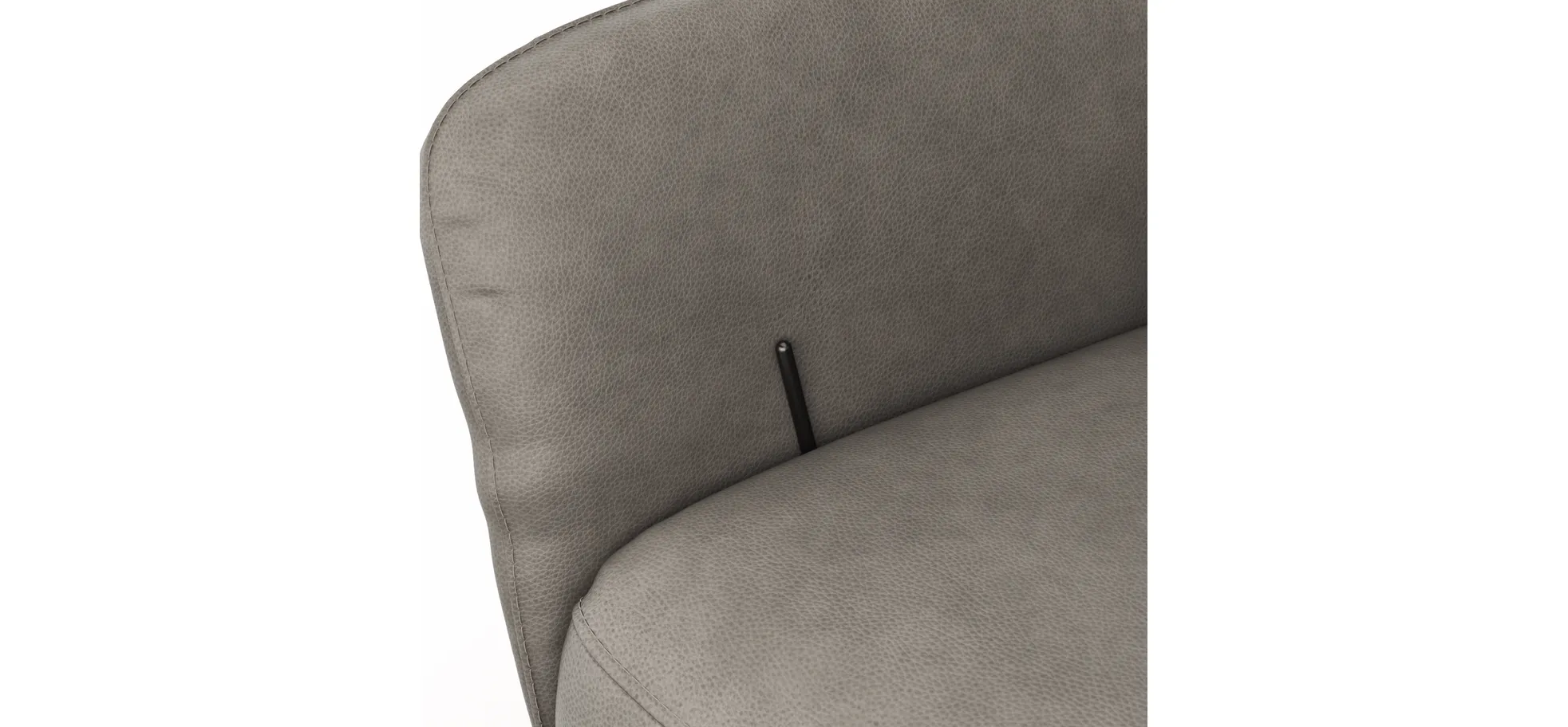 Sessel Noto Relax II - Rückenlehne verstellbar, Leder, Eisengrau