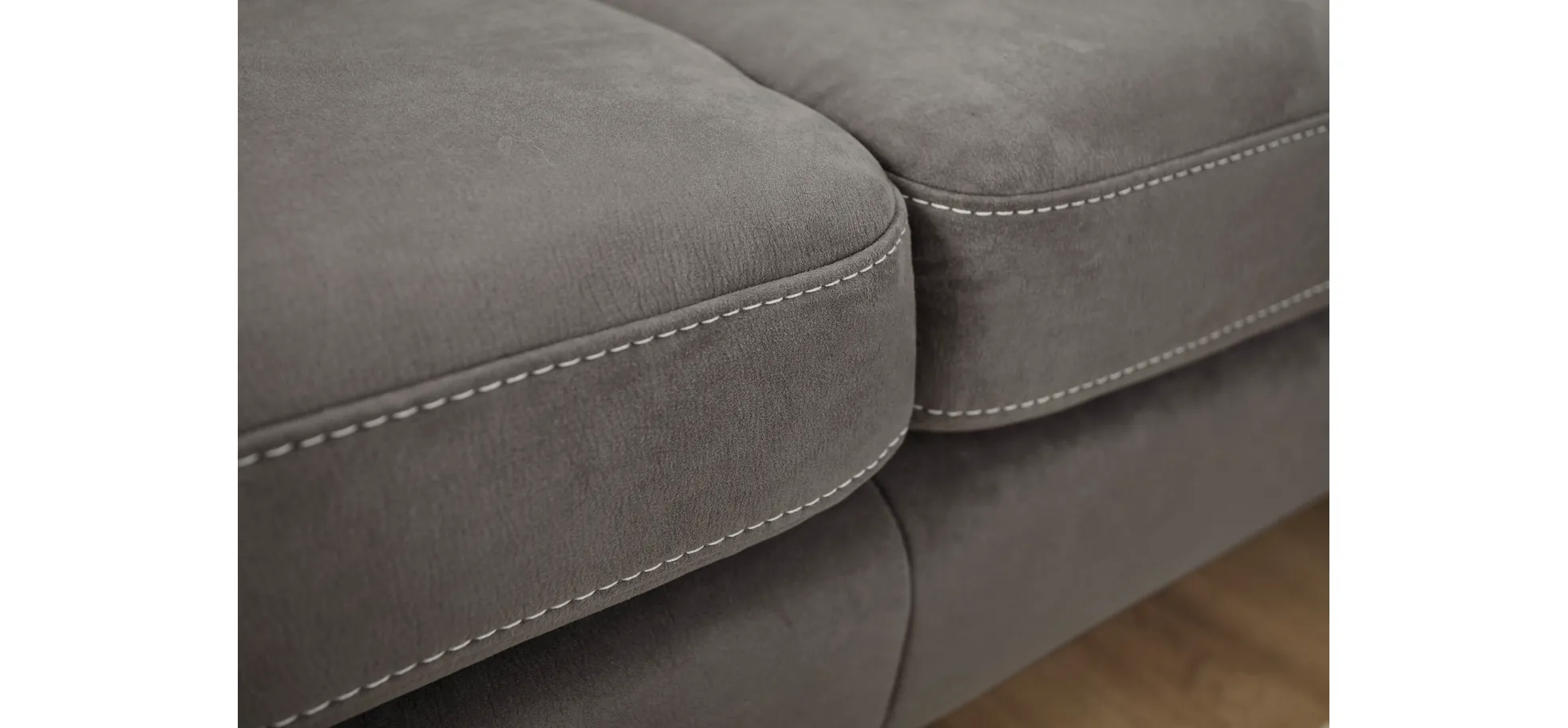 Sofa Arima - 2,5-Sitzer inkl. Sitzvorzug (motorisch) und Armlehnen verstellbar, Stoff, Dunkelbraun
