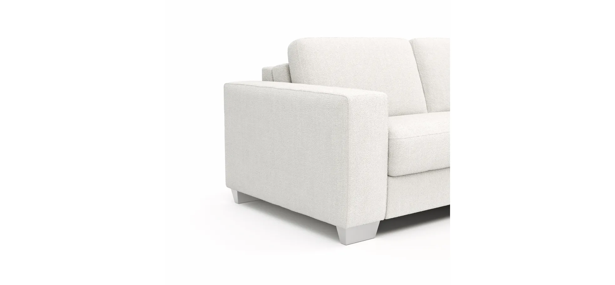 Sofa Nuoro - 2,5-Sitzer inkl. Schlaffunktion, Armlehne breit, Stoff, Natur